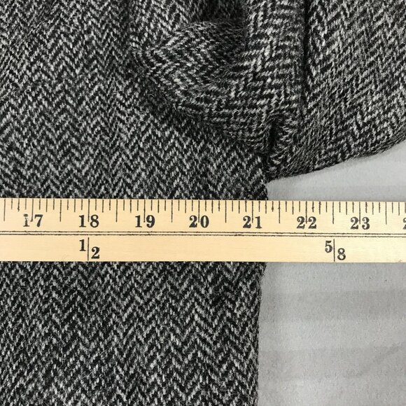 Harris Tweed Blazer Mens 42 Long Gray Herringbone Wool Sport Coat Made Scotland - Picture 10 of 16